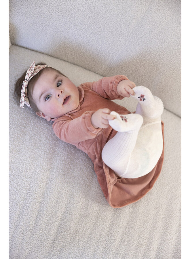 Feetje - Jurk velours rib - Woodland Bloom - Mauve