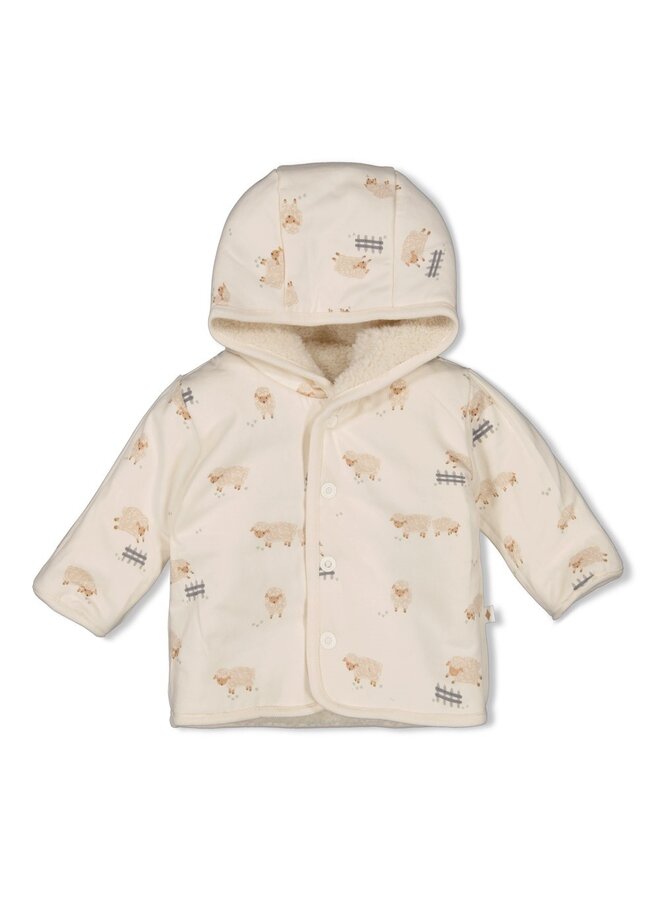 Feetje - Omkeerbaar teddy jasje met capuchon - Sleepy Sheepy - Creme