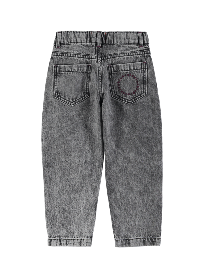 Piupiuchick - Mom fit trousers - Washed black denim