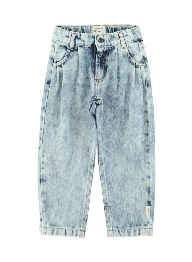Piupiuchick - Mom fit trousers - Washed blue denim