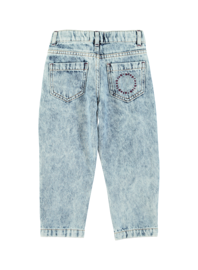 Piupiuchick - Mom fit trousers - Washed blue denim