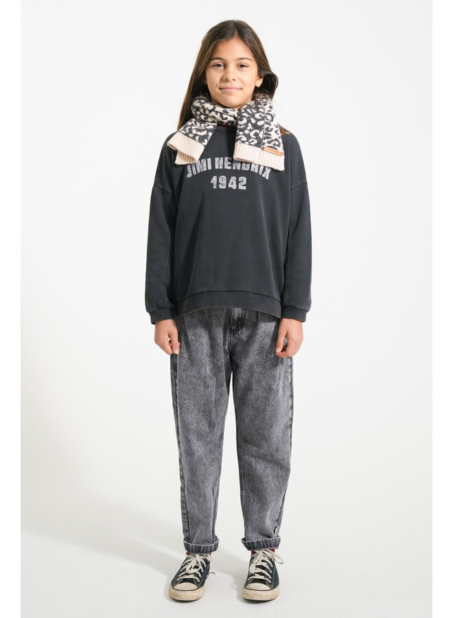 Piupiuchick - Mom fit trousers - Washed black denim