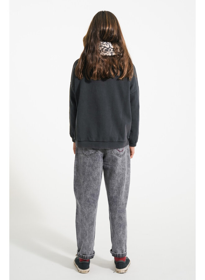 Piupiuchick - Mom fit trousers - Washed black denim