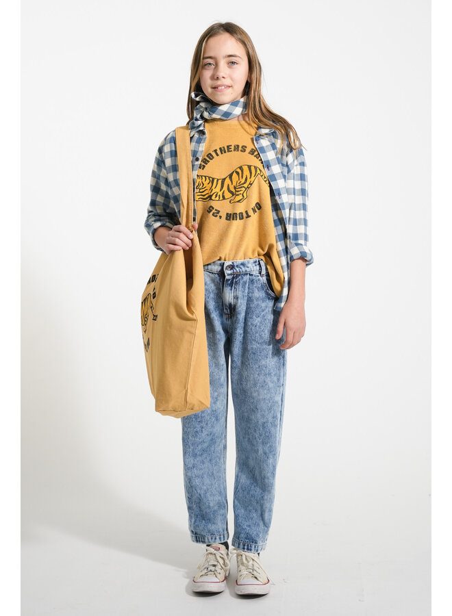 Piupiuchick - Mom fit trousers - Washed blue denim