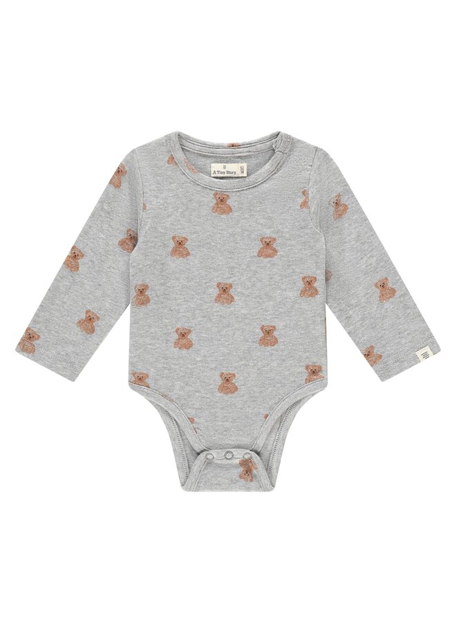 A Tiny Story - Baby romper long sleeve - Light grey melange