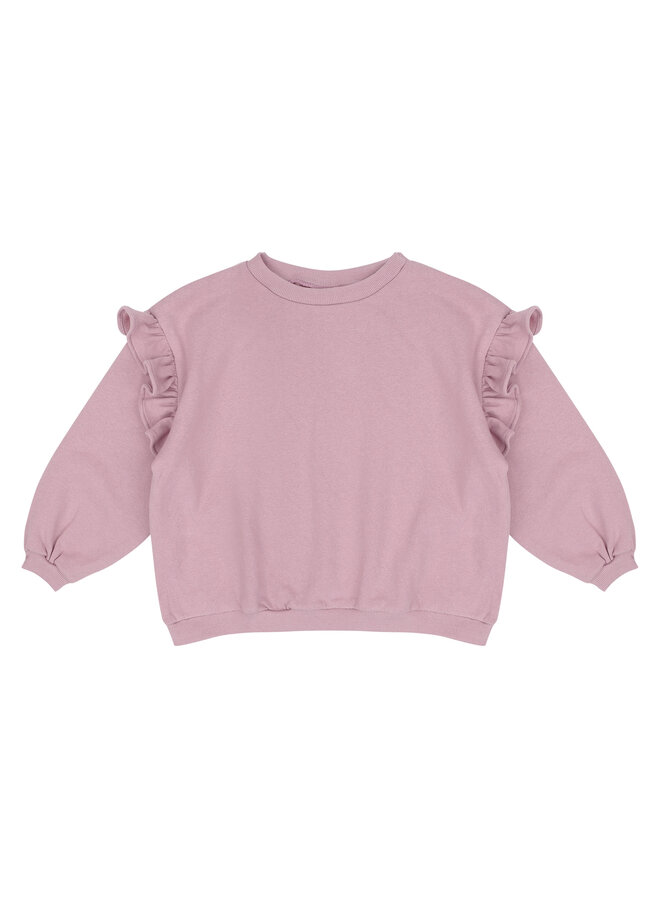 Lois ruffle sweater – Muted mauve