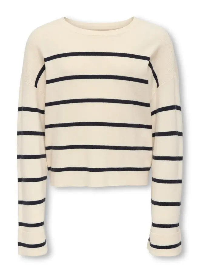 Kids Only - Amy life longsleeve knit – Birch/Night sky stripe