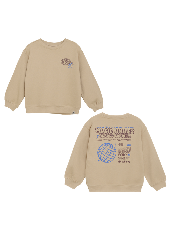 Oversized sweater music - Latte sand