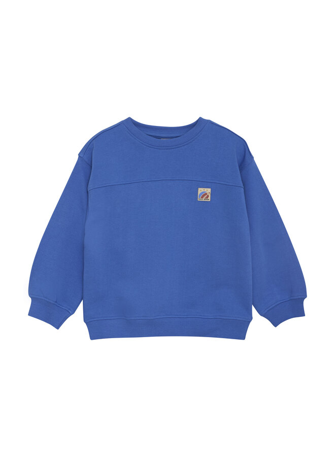 Daily7 - Oversized sweater textprint - Dusty kobalt