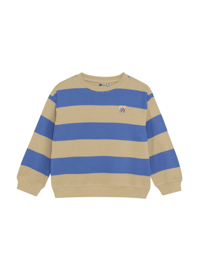 Daily7 - Oversized sweater big stripe - Dusty kobalt