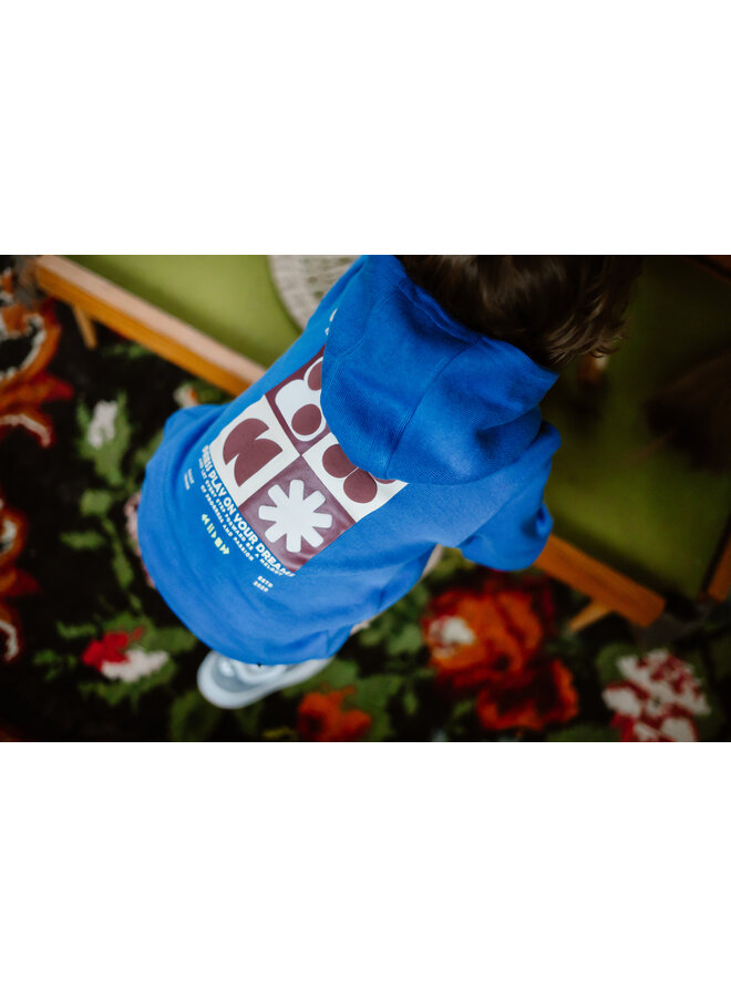 Daily7 - Hoodie backprint - Dusty kobalt