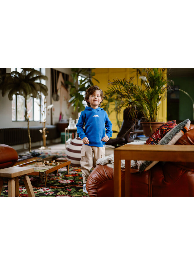 Daily7 - Hoodie backprint - Dusty kobalt