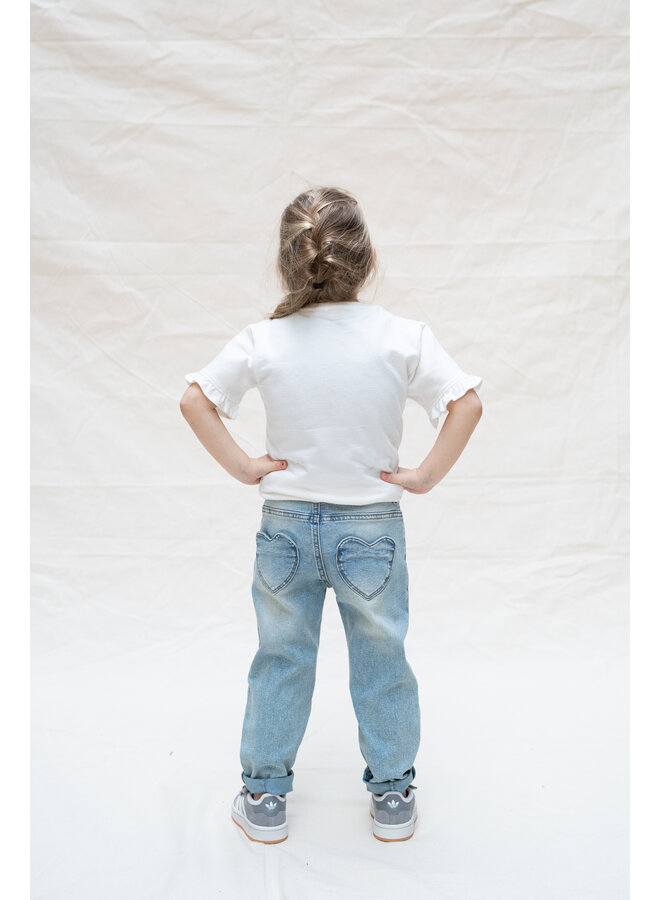 Daily7 - 2500 Mom fit heart pocket - Medium denim