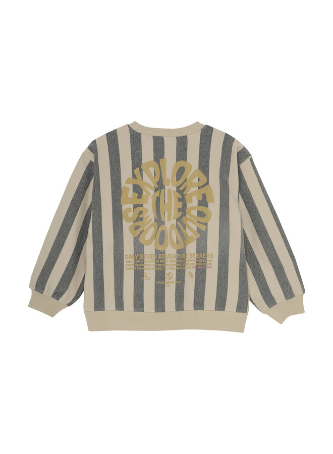 Daily7 - Oversized sweater stripe - Sandshell