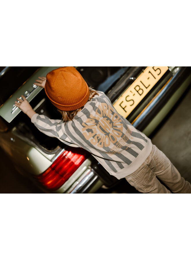 Daily7 - Oversized sweater stripe - Sandshell