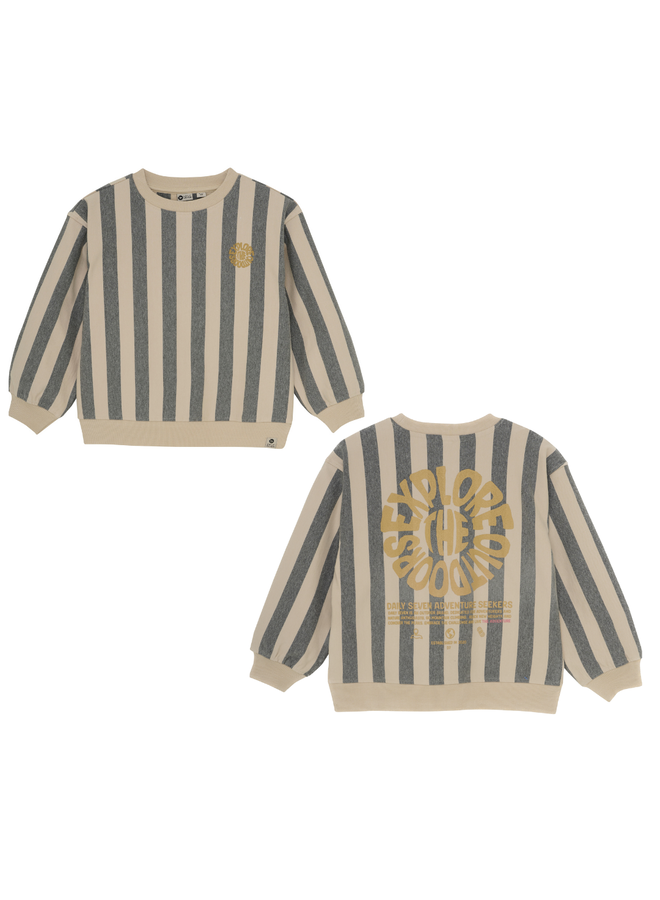 Daily7 - Oversized sweater stripe - Sandshell