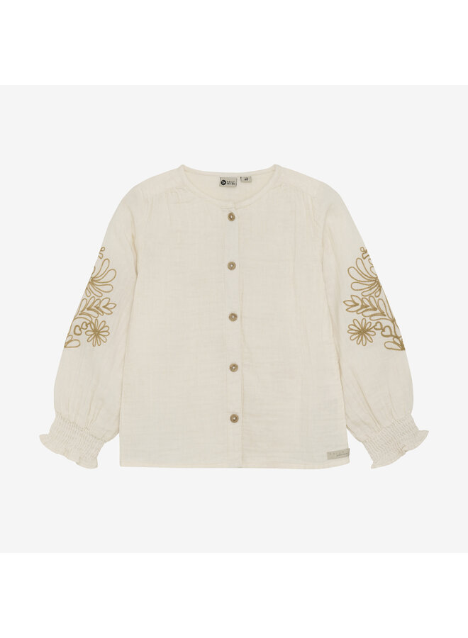 Shirt longsleeve embroidery - Sandshell