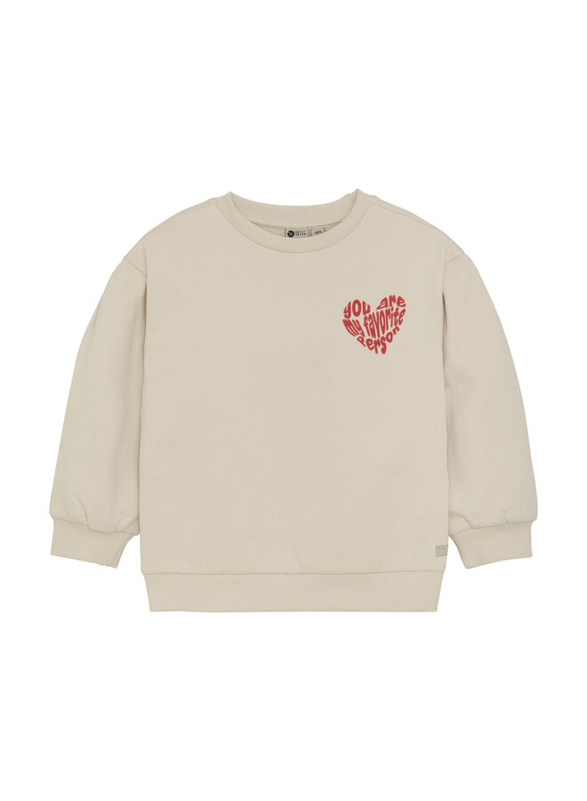 Daily7 - Sweater brushed backprint - Sandshell