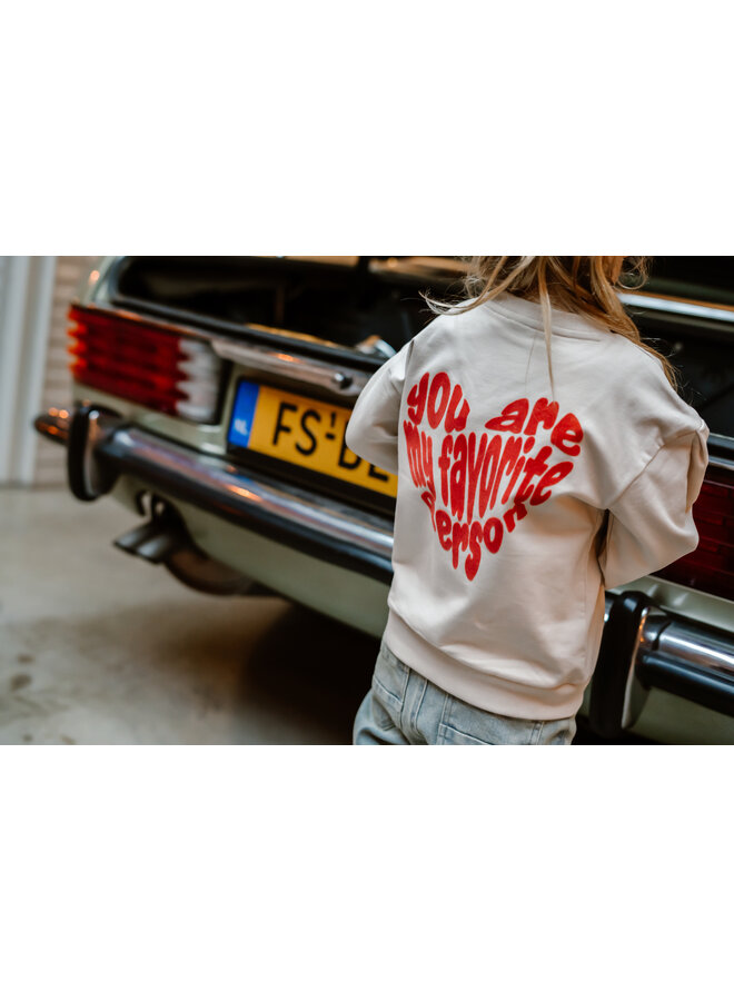 Daily7 - Sweater brushed backprint - Sandshell