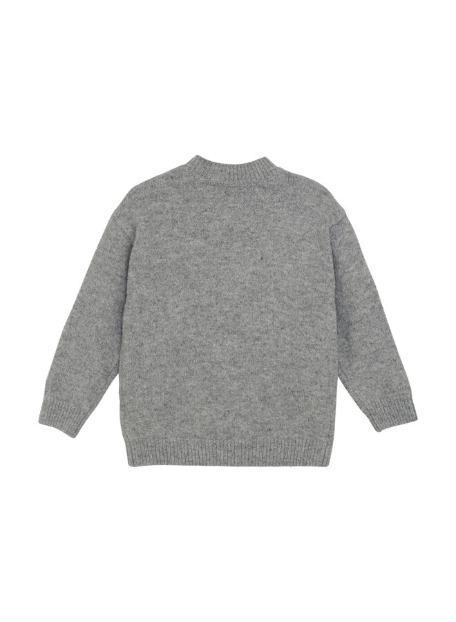 Daily7 - Knitted sweater heart - Medium grey melange