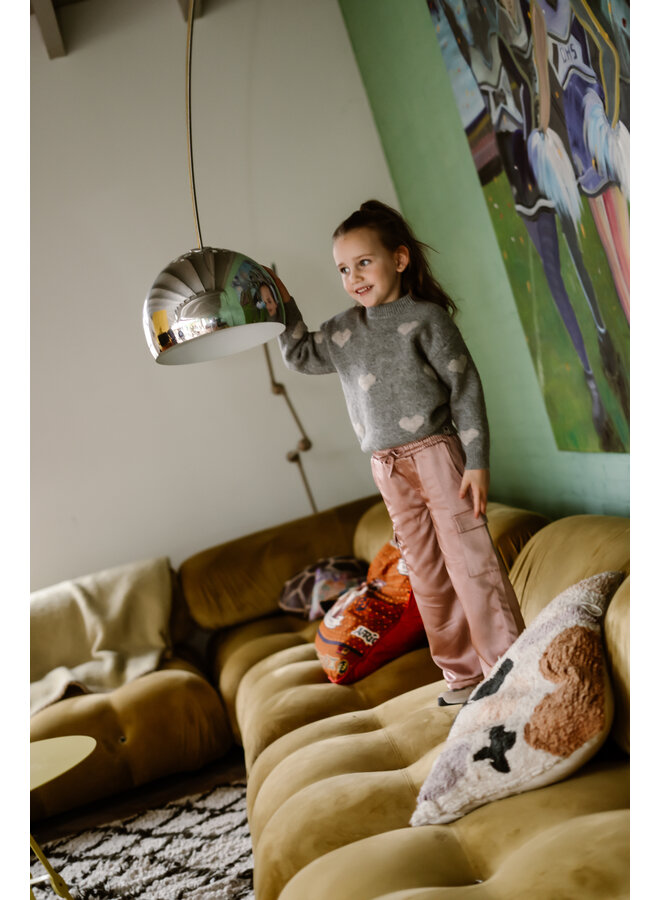 Daily7 - Knitted sweater heart - Medium grey melange