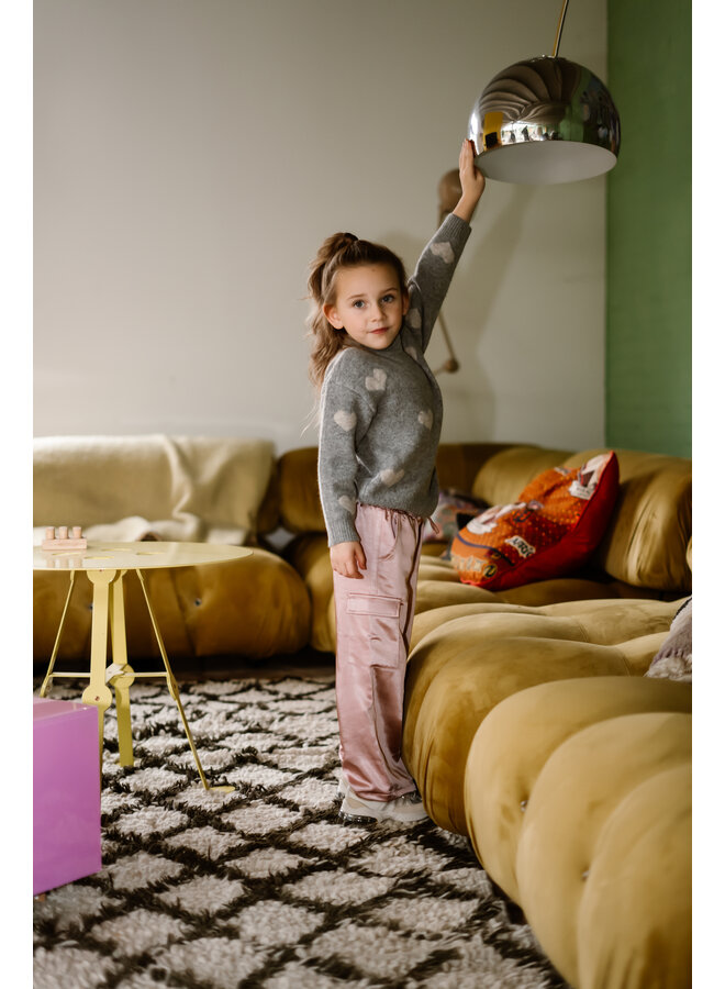 Daily7 - Knitted sweater heart - Medium grey melange