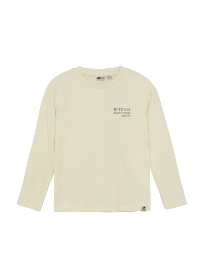 Daily7 - T-shirt longsleeve backprint - Off white