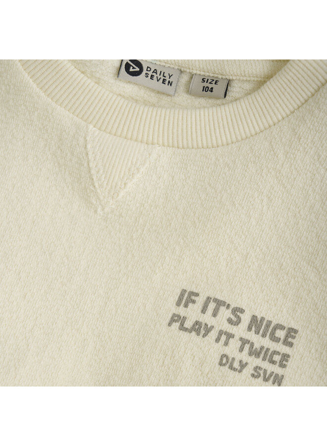 Daily7 - T-shirt longsleeve backprint - Off white