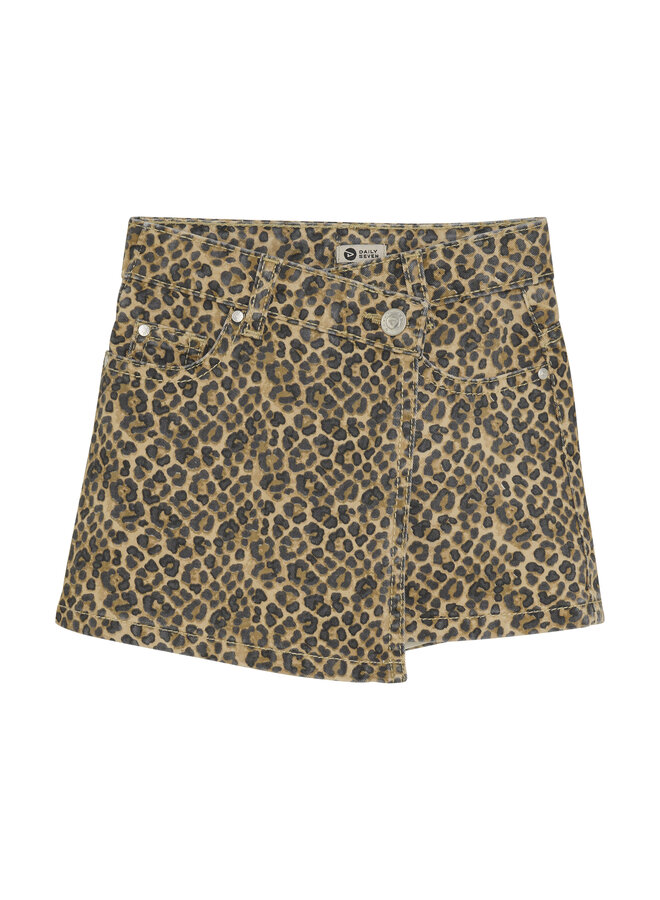 Twill skort animal - Latte sand
