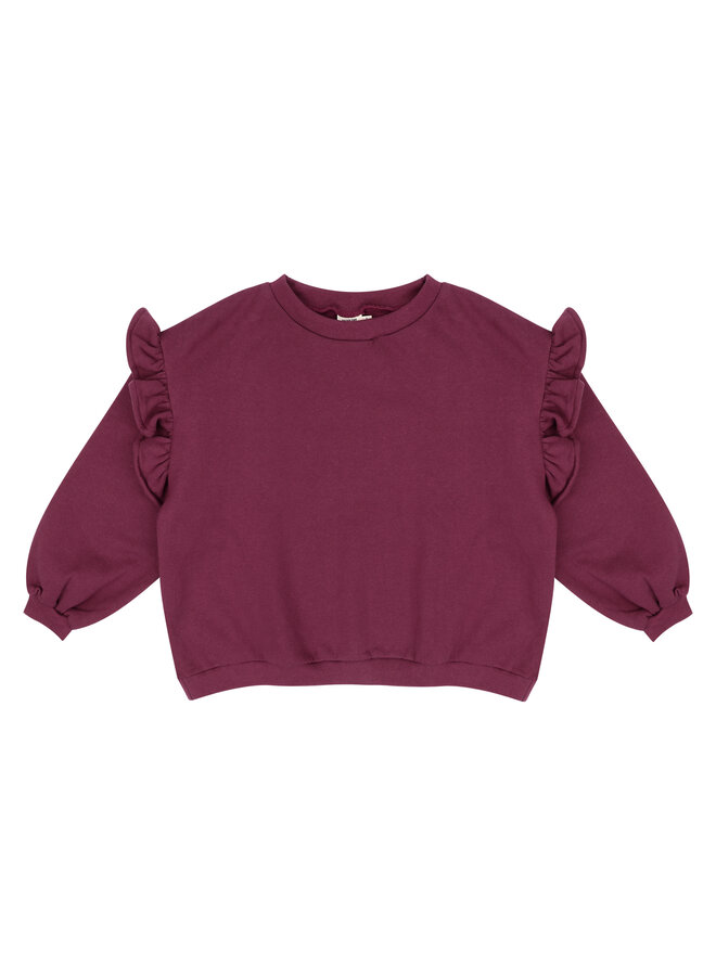 Lois ruffle sweater - Burgundy plum