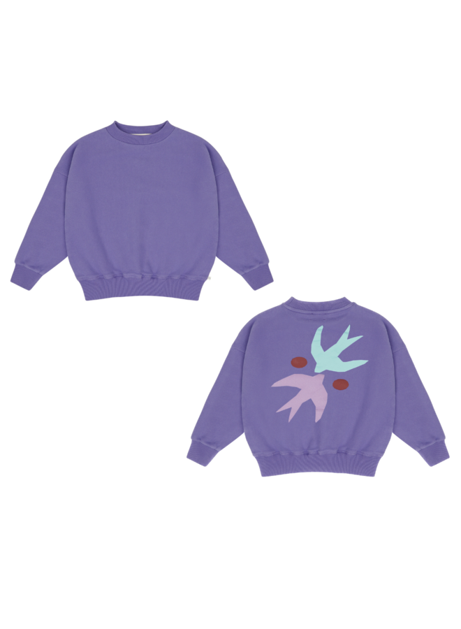 Art bird sweater - Dark purple