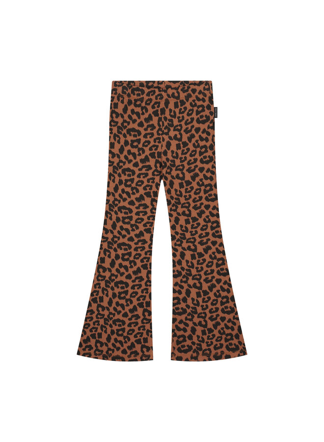 Leopard flared pants – Hickory brown