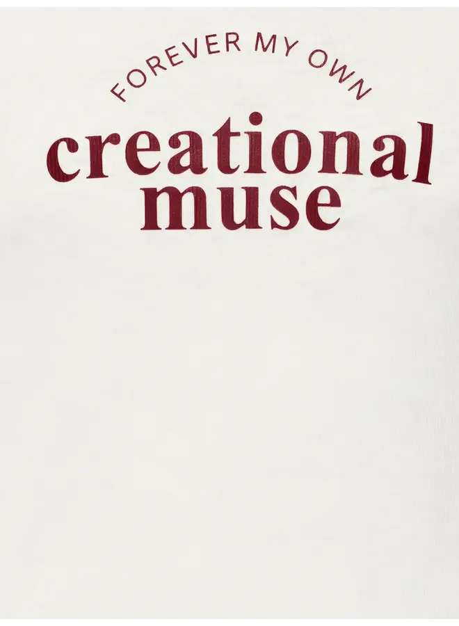 Kids Only - Vasity life s/s tight printed top - Cloud Dancer Muse/Cabernet