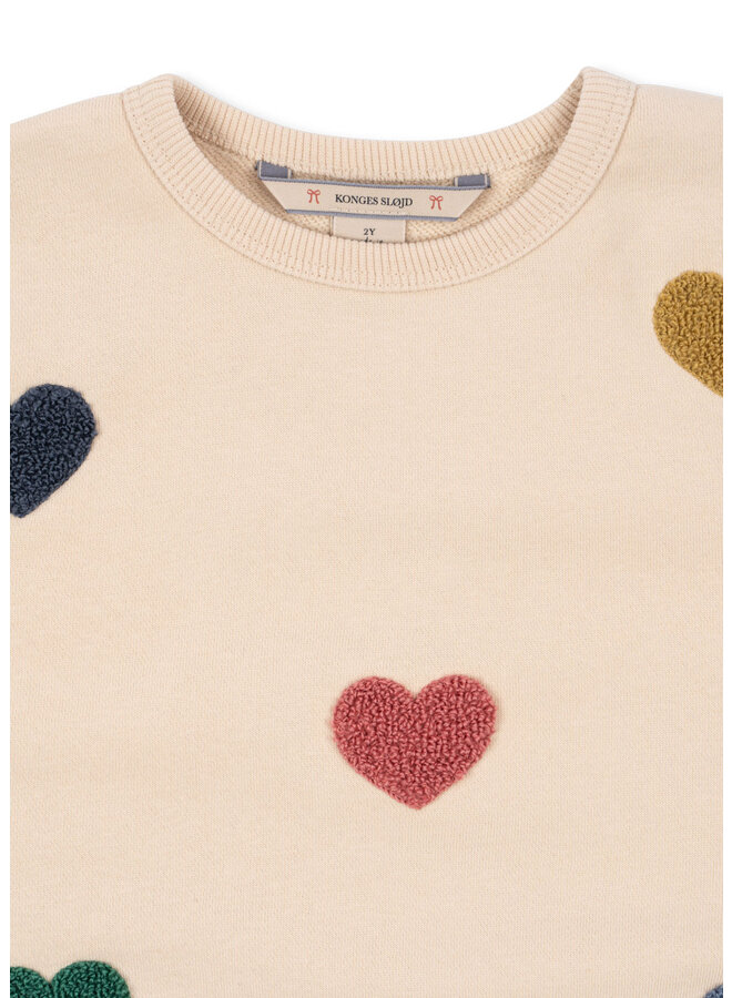 Konges Sløjd - Lou terry sweat shirt - Multi heart