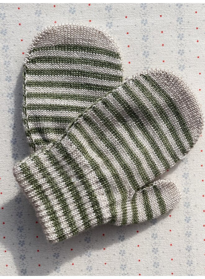 Konges Sløjd - 2 pack filla mittens - Lemon/Stripe
