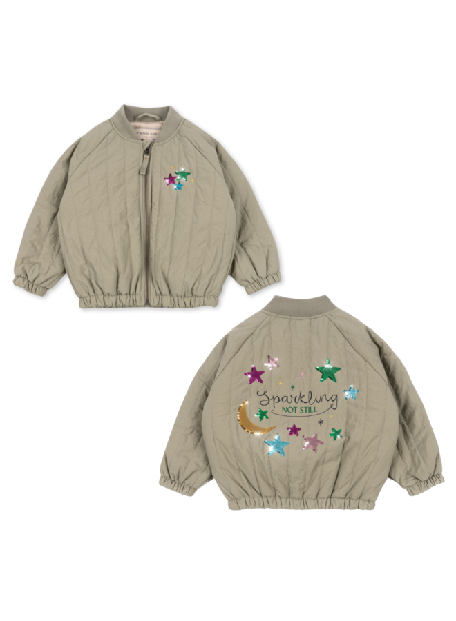 Juno sequin bomber jacket - Laurel oak