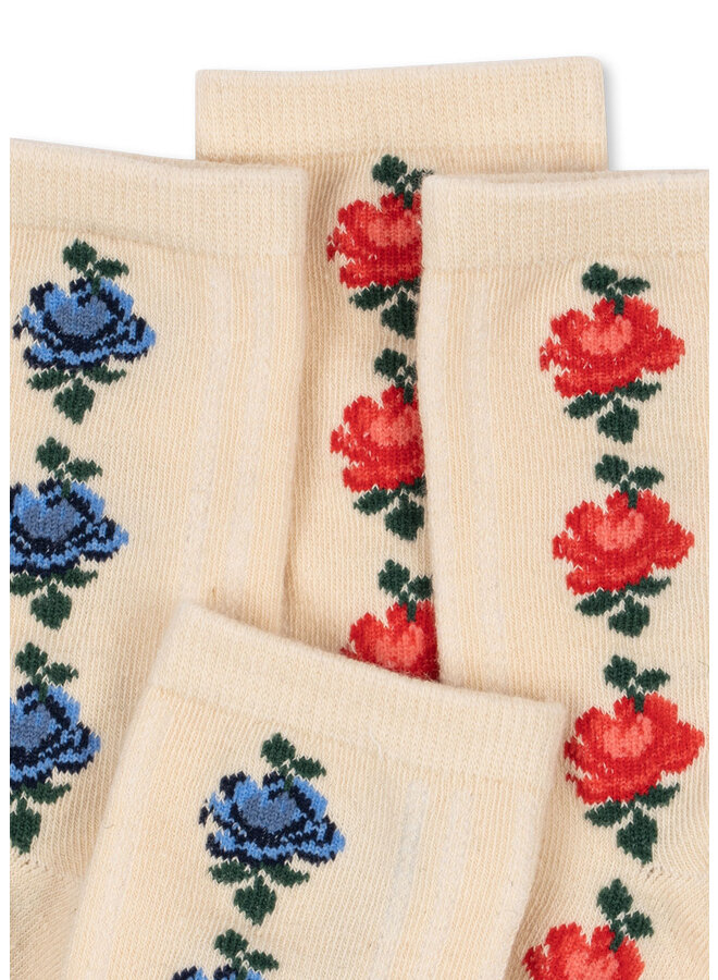 Konges Sløjd - 2 pack fine jaquard socks - Rose mix