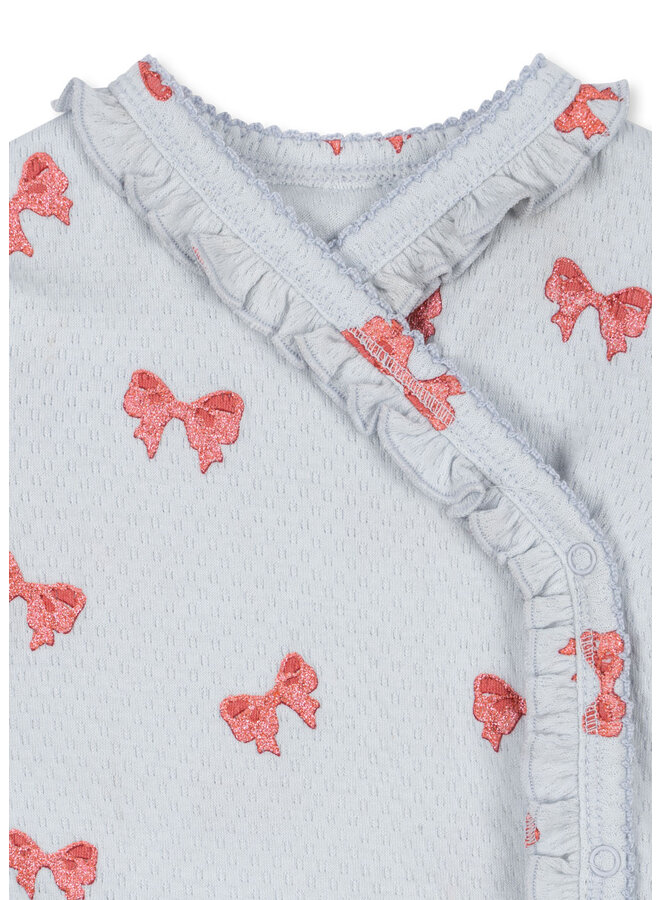 Konges Sløjd - Sui newborn frill body - Rosia blue bow