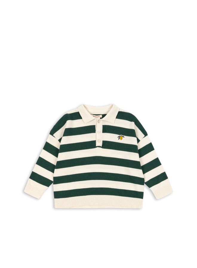 Manis knit polo - Pine grove stripe