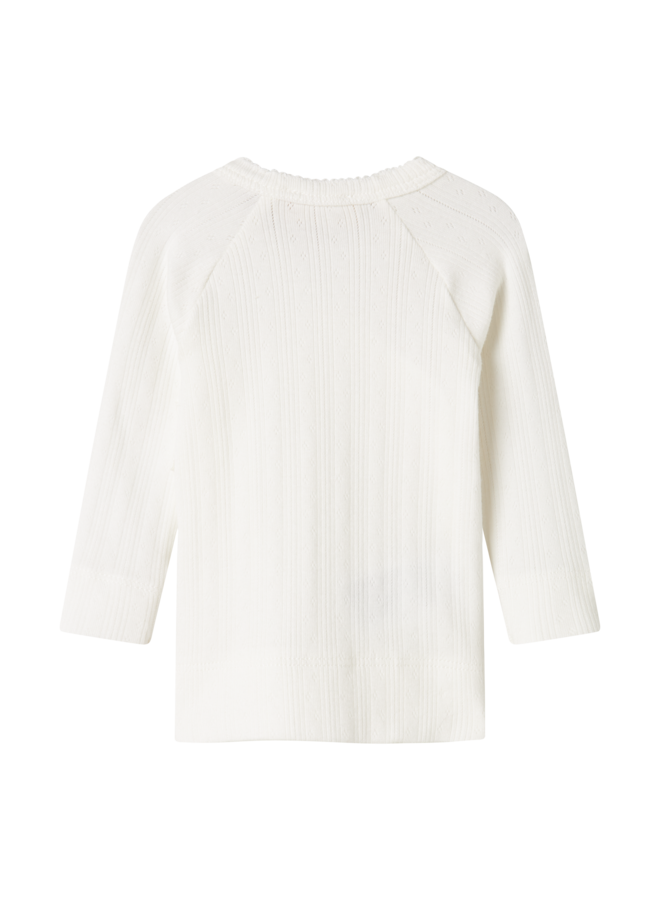 Tut Wrap LS modal pointelle - Gentle white