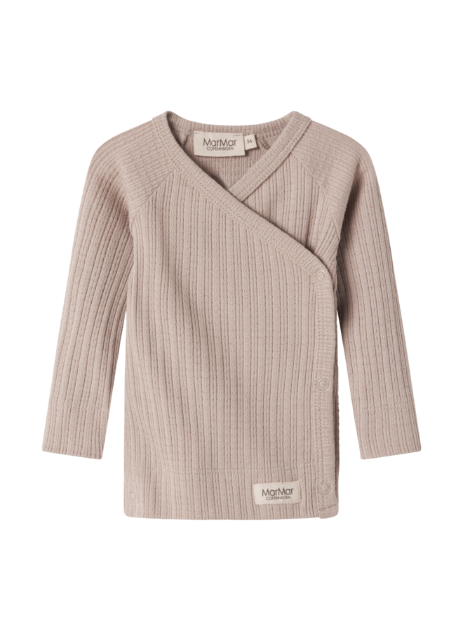 Tut wrap LS modal pointelle rib - Soft beige