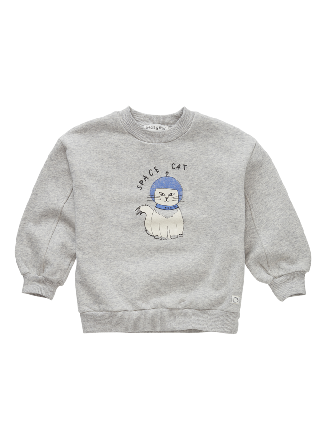 Sweatshirt space cat - Grey melee