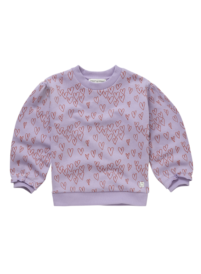 Sproet & Sprout - Sweatshirt hearts print - Lavender