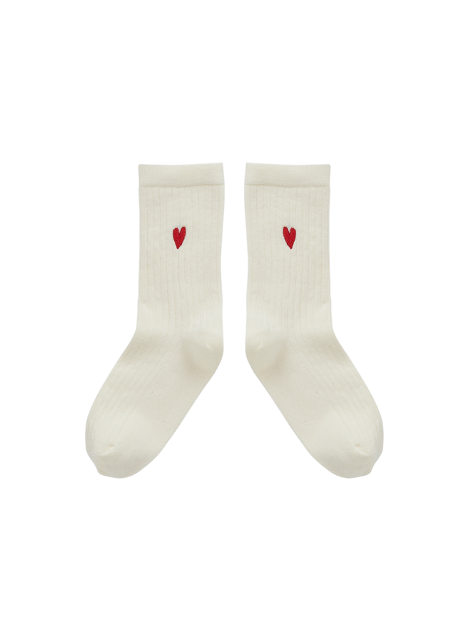 Sport socks heart - Ivory