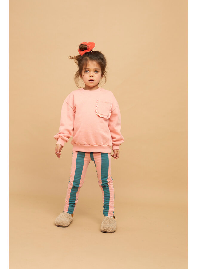 Sproet & Sprout - Girls sweatshirt ruffle pocket - Peach parfait