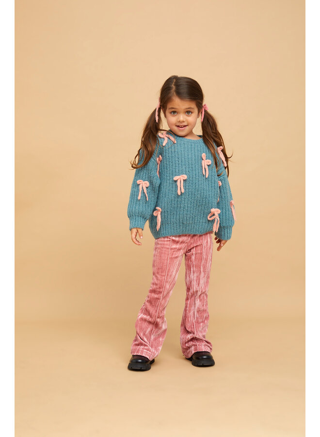 Sproet & Sprout - Girls sweater bows - Shady green