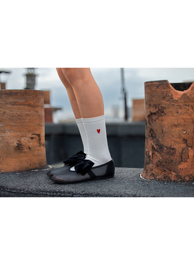 Sproet & Sprout - Sport socks heart - Ivory