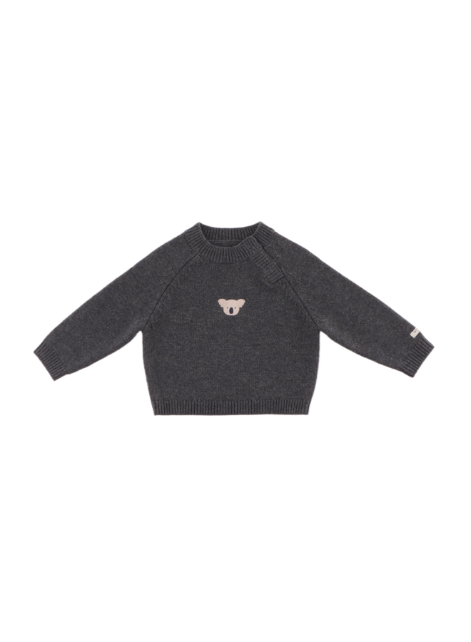 Sibbe merino wool sweater koala – Cloudy grey melange