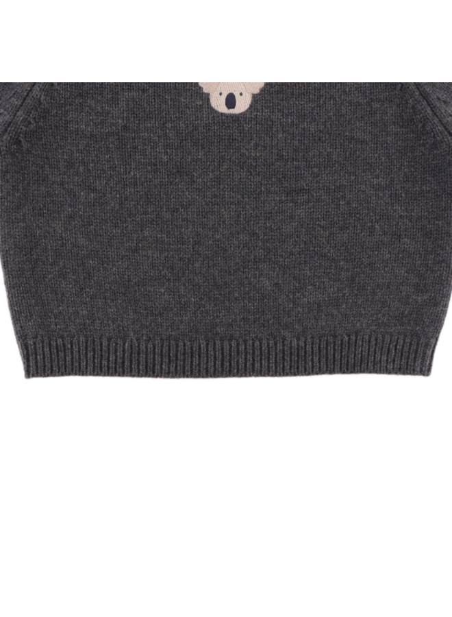 Donsje Amsterdam - Sibbe merino wool sweater koala – Cloudy grey melange
