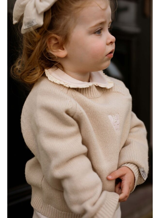 Donsje Amsterdam - Sibbe merino wool sweater unicorn – Soft sand